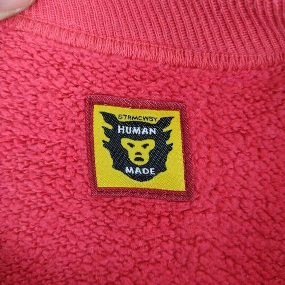 Human Made Japan Mens Jumper Large L Dry Alls Bear Red Pullover Sweatshirt - Picture 4 of 7